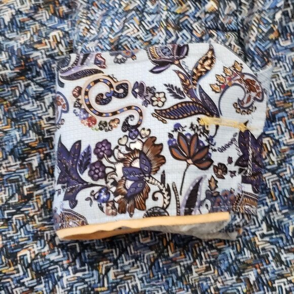 Luchiano Visconti Mens Black Wavy Geo Pattern Long Sleeve Button Down Shirt L - Picture 4 of 13